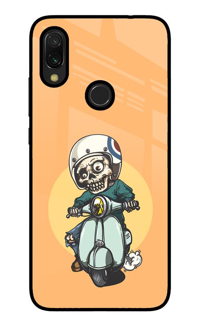 Undead Biker Redmi 7 Glass Case Back Cover by Casekaro