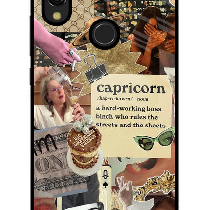 Capricorn Zodiac Redmi 7 Glass Case Back Cover by Casekaro