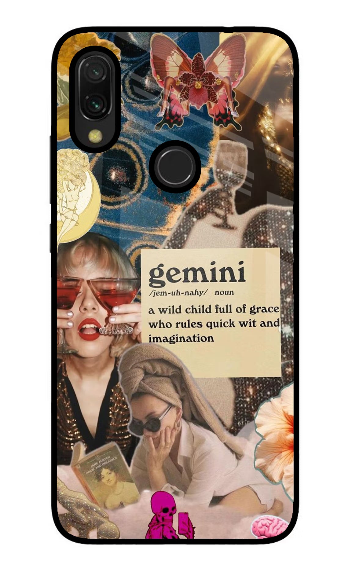Gemini Zodiac Redmi 7 Glass Case Back Cover by Casekaro