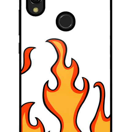 Fired Up – White Redmi 7 Glass Case Back Cover by Casekaro