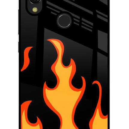 Fired Up – Black Redmi 7 Glass Case Back Cover by Casekaro