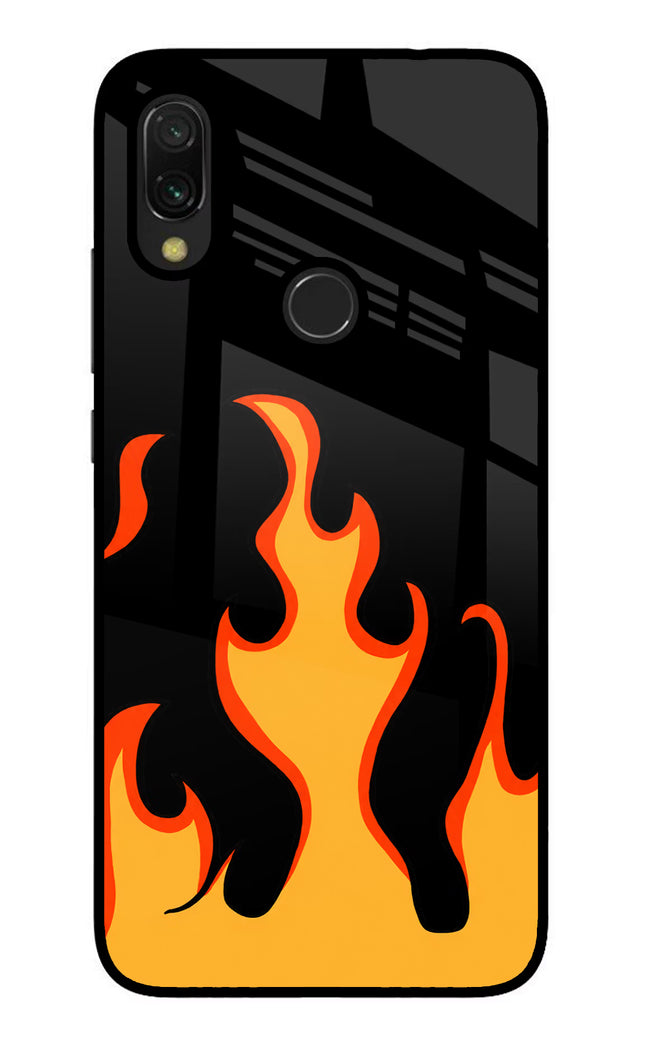 Fired Up – Black Redmi 7 Glass Case Back Cover by Casekaro