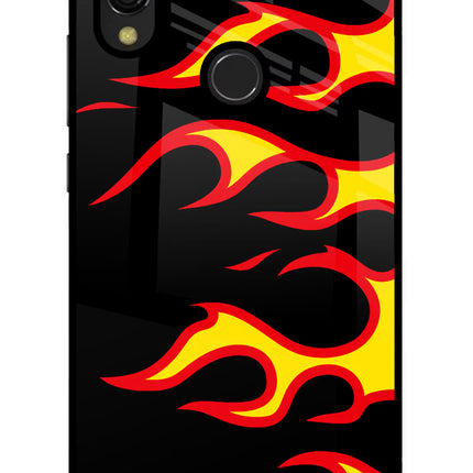 Side Sweep Flames Redmi 7 Glass Case