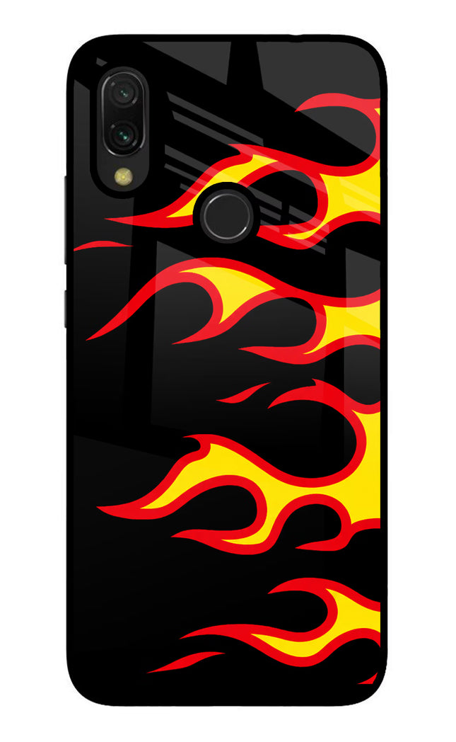 Side Sweep Flames Redmi 7 Glass Case