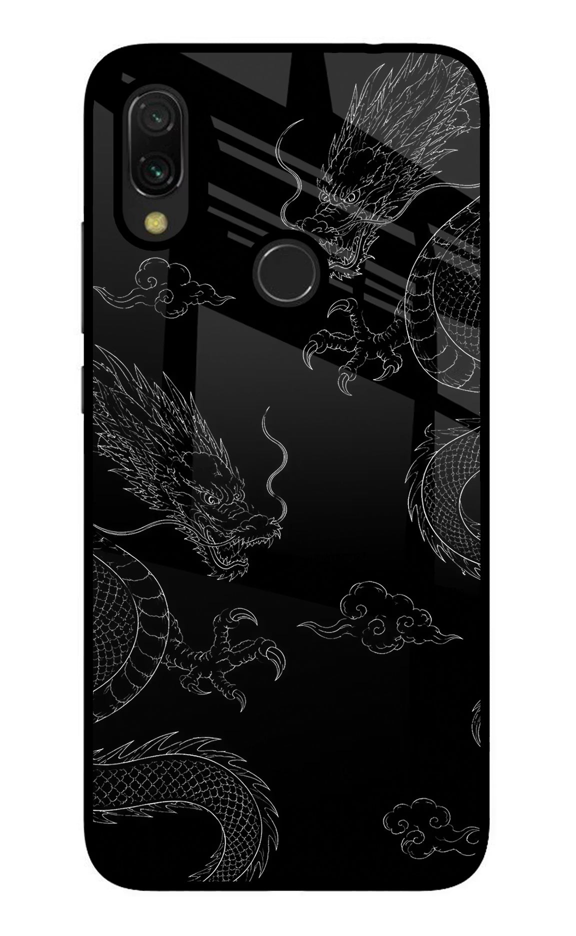 Twin Dragons Redmi 7 Glass Case