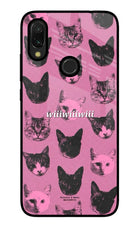 Pink Cats Redmi 7 Glass Case