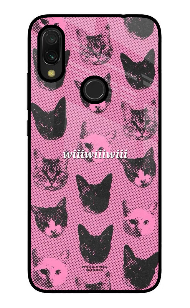 Pink Cats Redmi 7 Glass Case