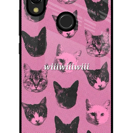 Pink Cats Redmi 7 Glass Case Back Cover by Casekaro