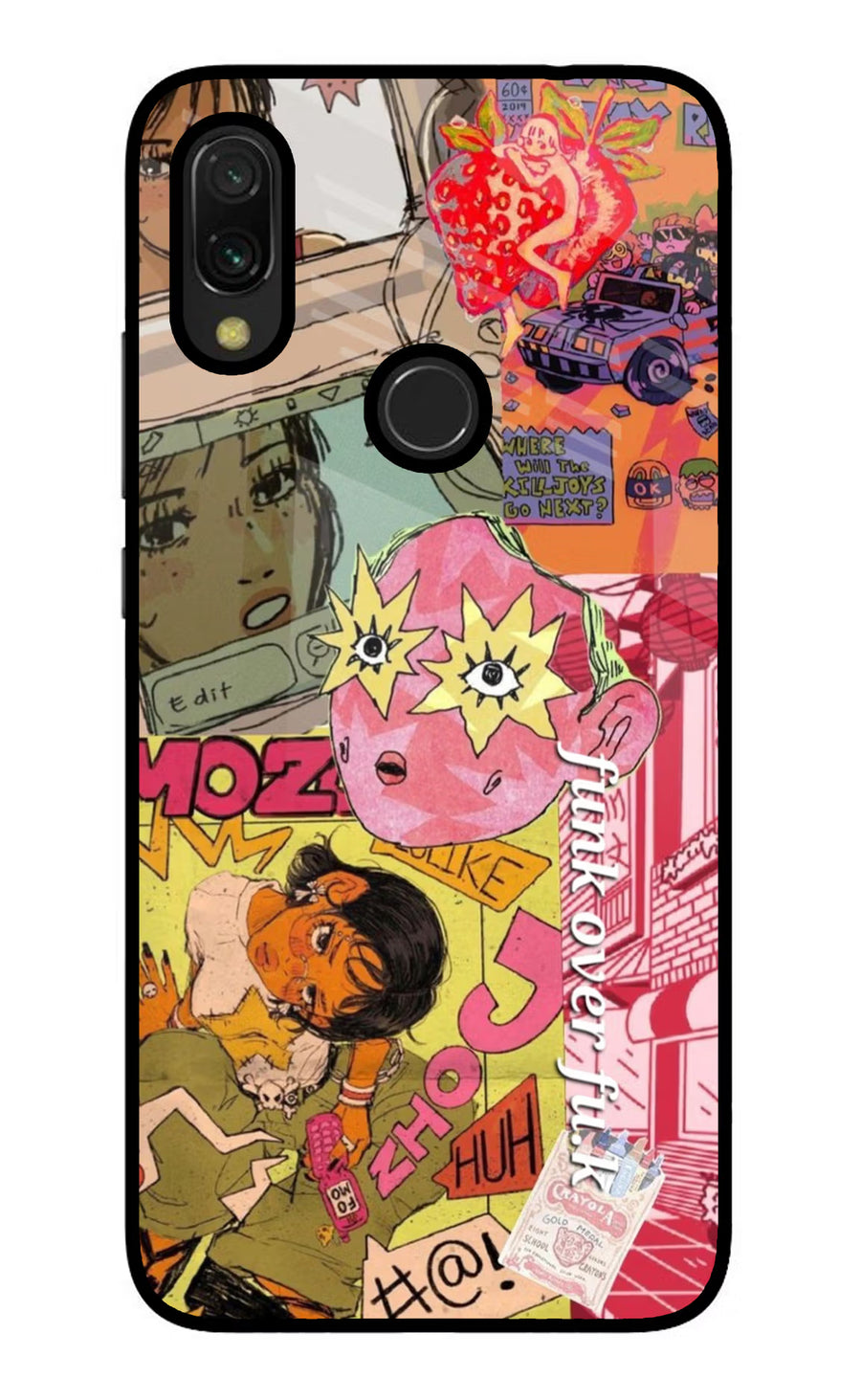 Funkover Redmi 7 Back Cover, Glass case
