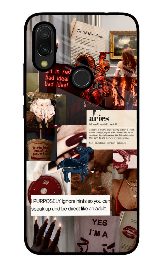 Zodiac Aries Redmi 7 Glass Case