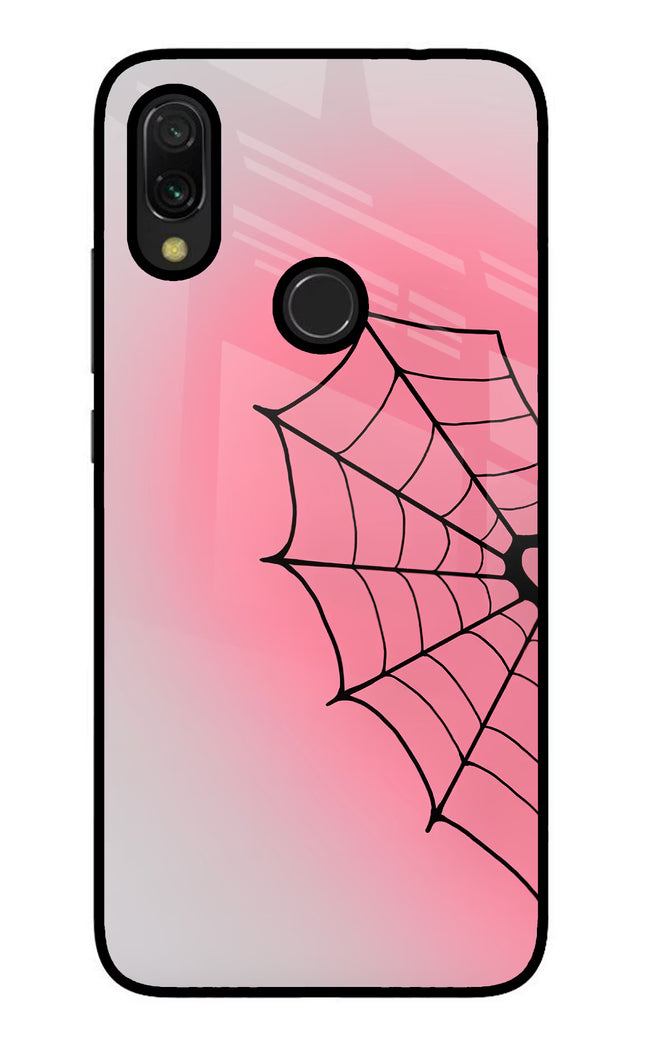 Pink Web Redmi 7 Glass Case Back Cover by Casekaro