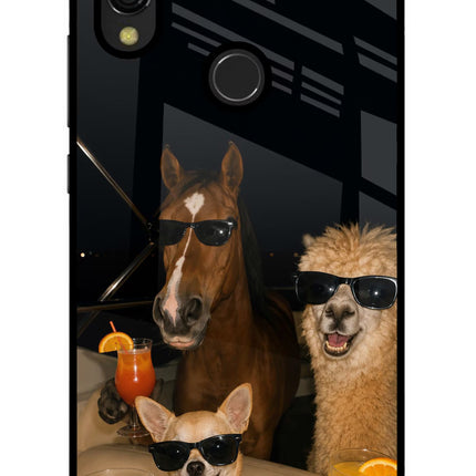 Party Squad Redmi 7 Glass Case Back Cover by Casekaro