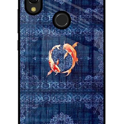 Koi Blue Redmi 7 Glass Case Back Cover by Casekaro