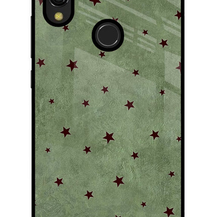 Green Stars Redmi 7 Glass Case