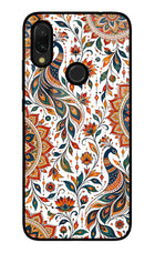 White Mayura Redmi 7 Glass Case