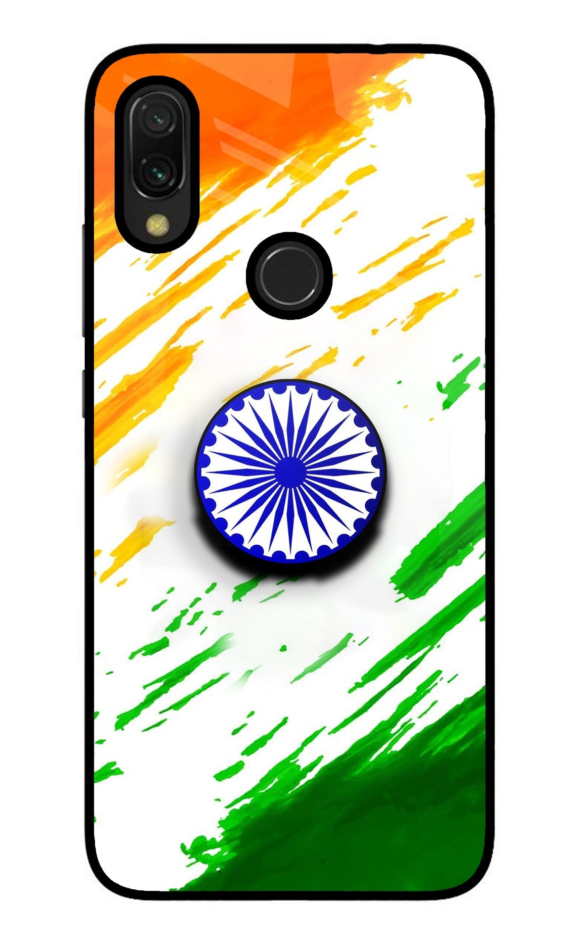 Indian Flag Ashoka Chakra Redmi 7 Glass Case