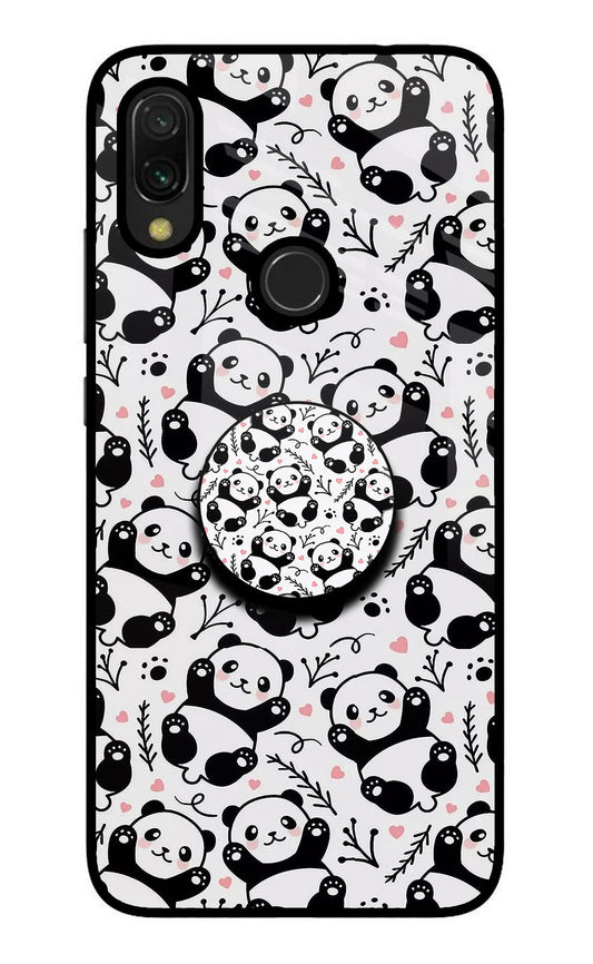 Cute Panda Redmi 7 Glass Case