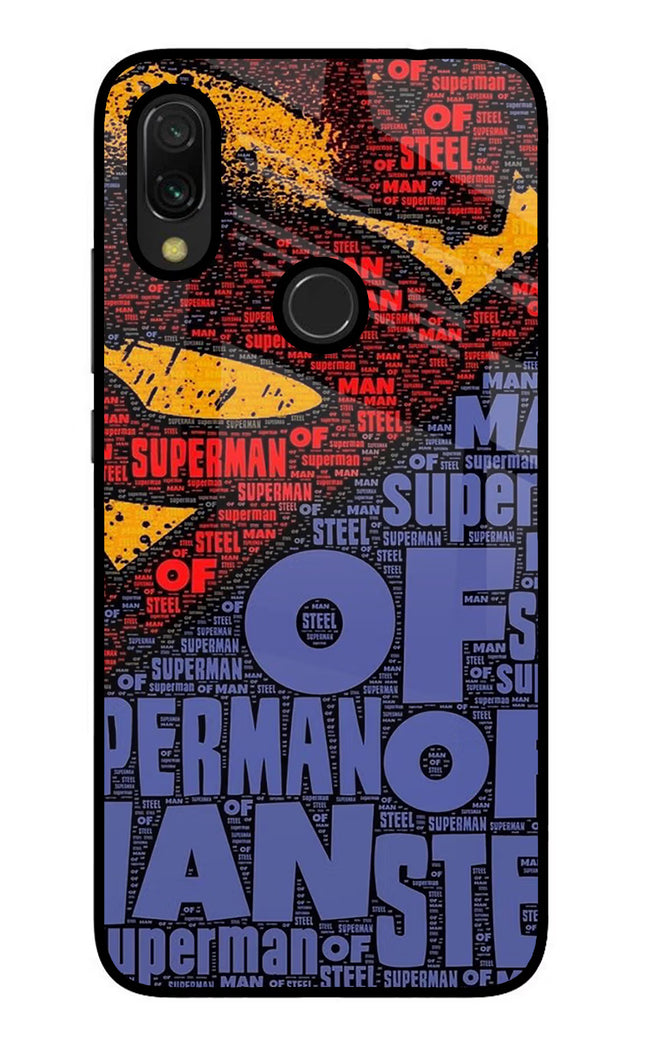 Superman Redmi Y3 Glass Case Back Cover by Casekaro