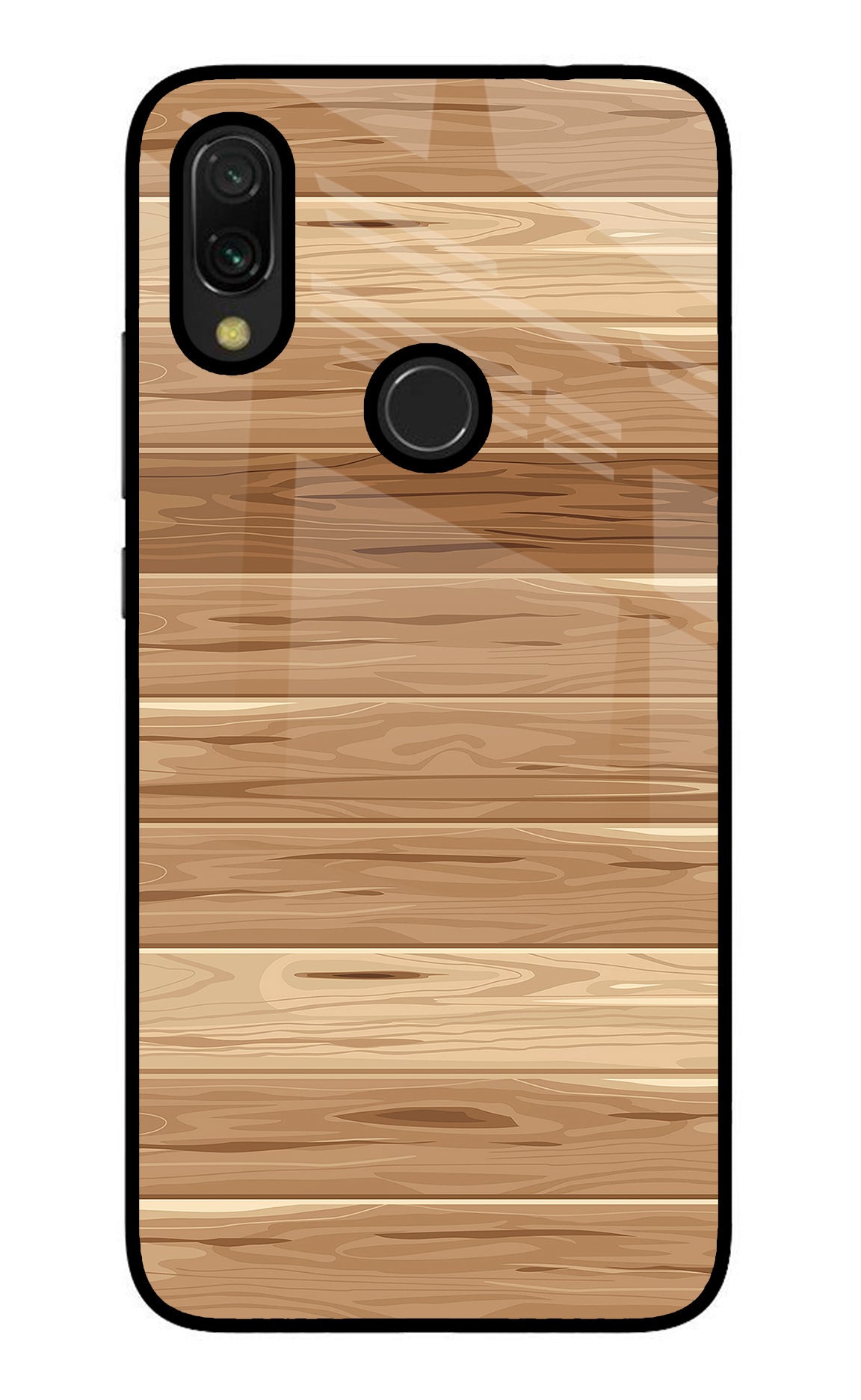 Wooden Vector Redmi Y3 Glass Case