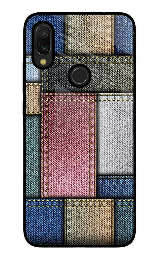 Multicolor Jeans Redmi Y3 Glass Case Back Cover by Casekaro