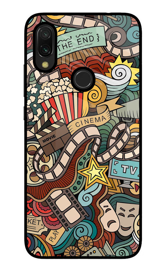 Cinema Abstract Redmi Y3 Glass Case Back Cover by Casekaro