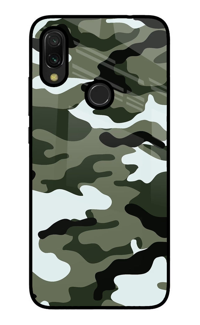 Camouflage Redmi Y3 Glass Case Back Cover by Casekaro