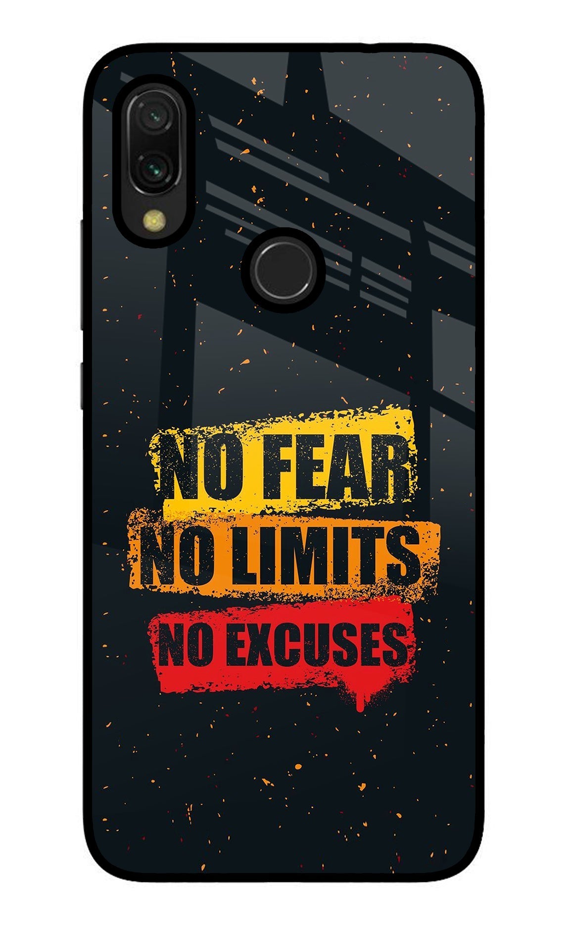 No Fear No Limits No Excuse Redmi Y3 Glass Case