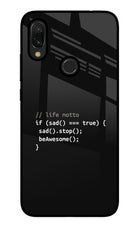 Life Motto Code Redmi Y3 Glass Case Back Cover by Casekaro