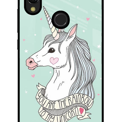 Unicorn Wallpaper Redmi Y3 Glass Case Back Cover by Casekaro