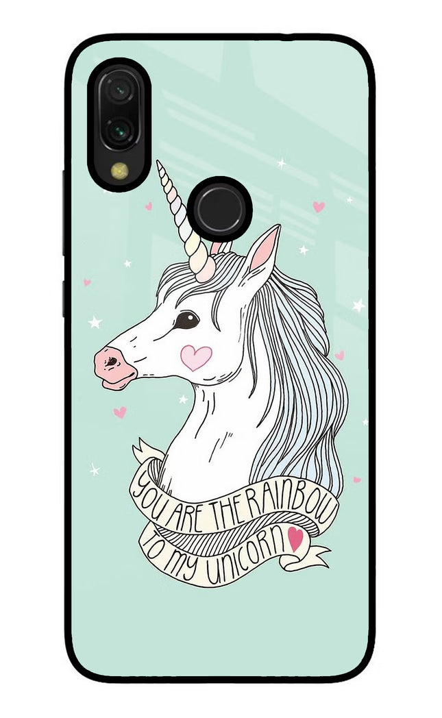 Unicorn Wallpaper Redmi Y3 Glass Case Back Cover by Casekaro