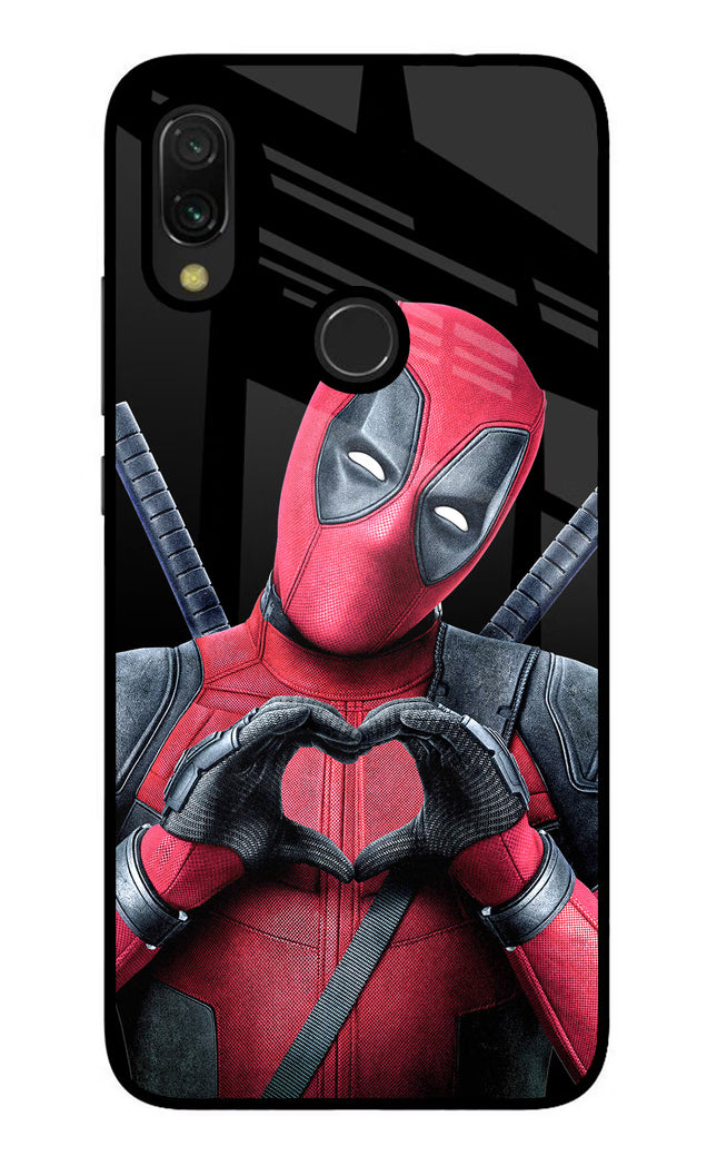 Deadpool Redmi Y3 Glass Case Back Cover by Casekaro