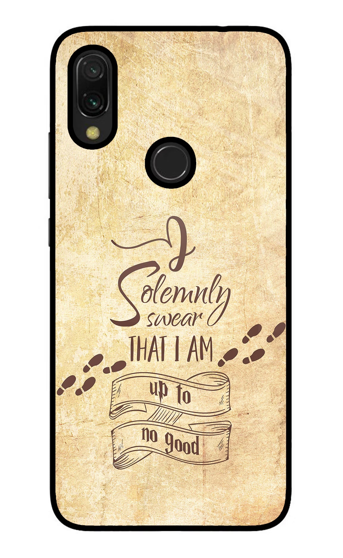 I Solemnly swear that i up to no good Redmi Y3 Glass Case Back Cover by Casekaro