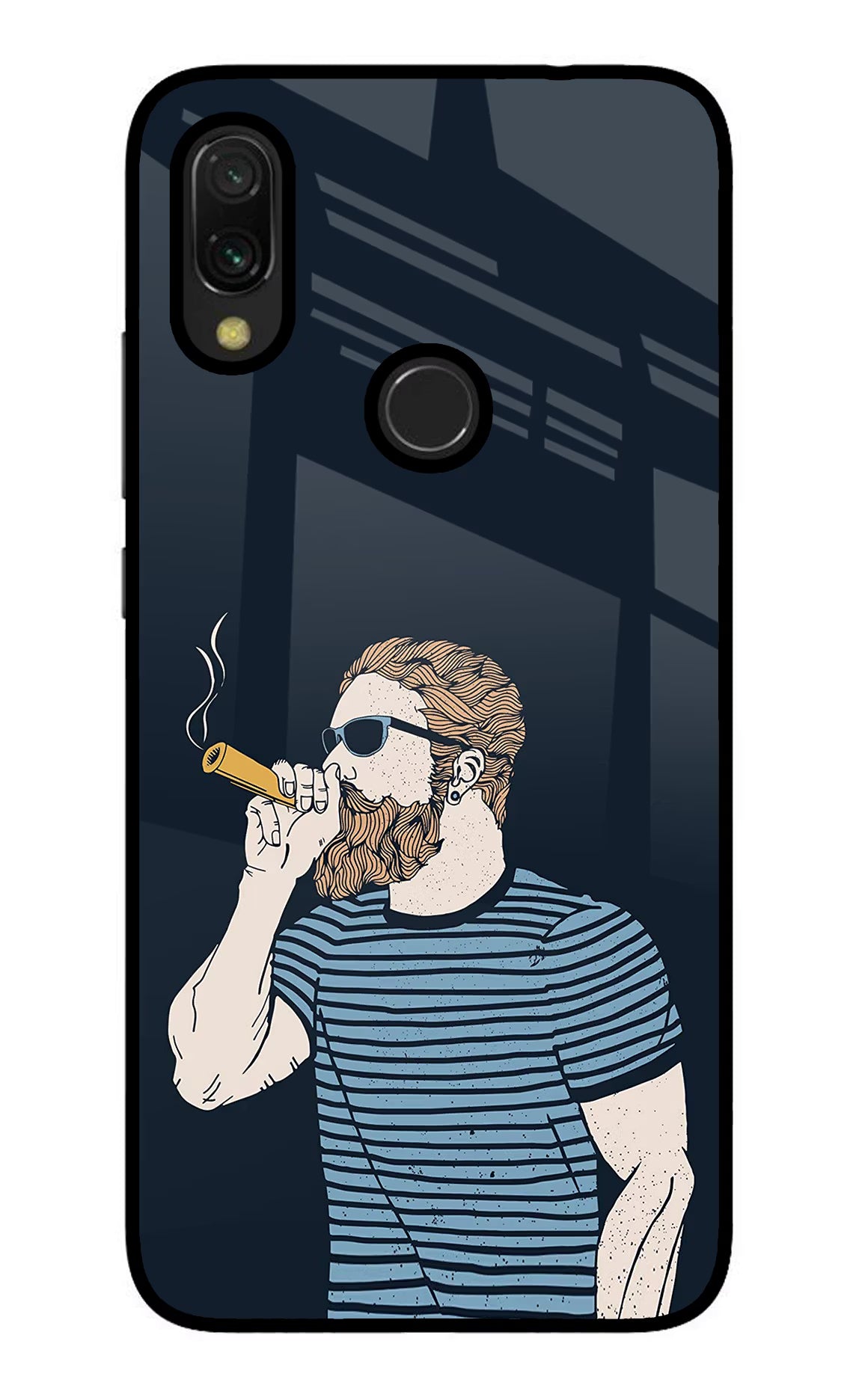 Smoking Redmi Y3 Glass Case Back Cover by Casekaro