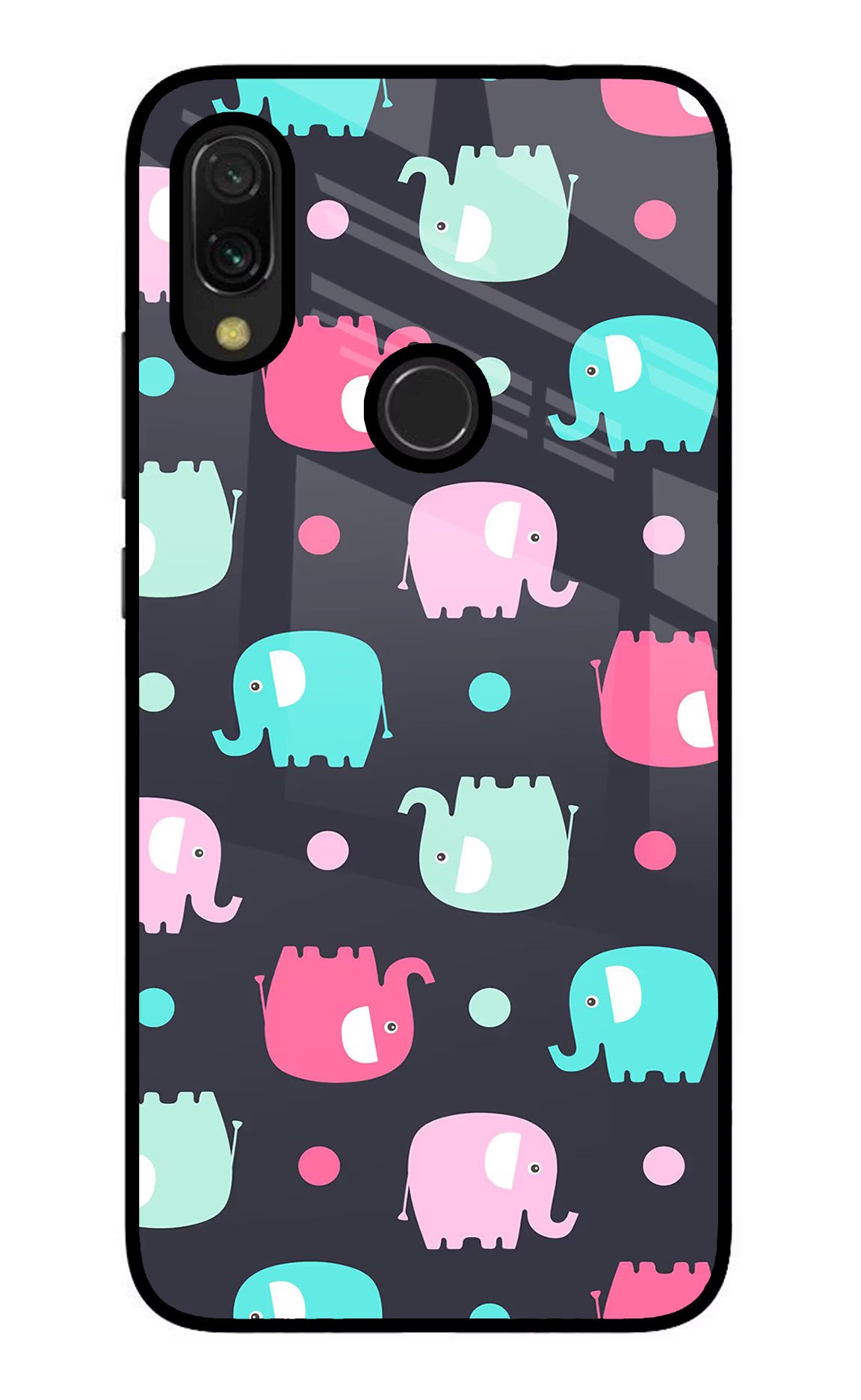 Elephants Redmi Y3 Glass Case Back Cover by Casekaro