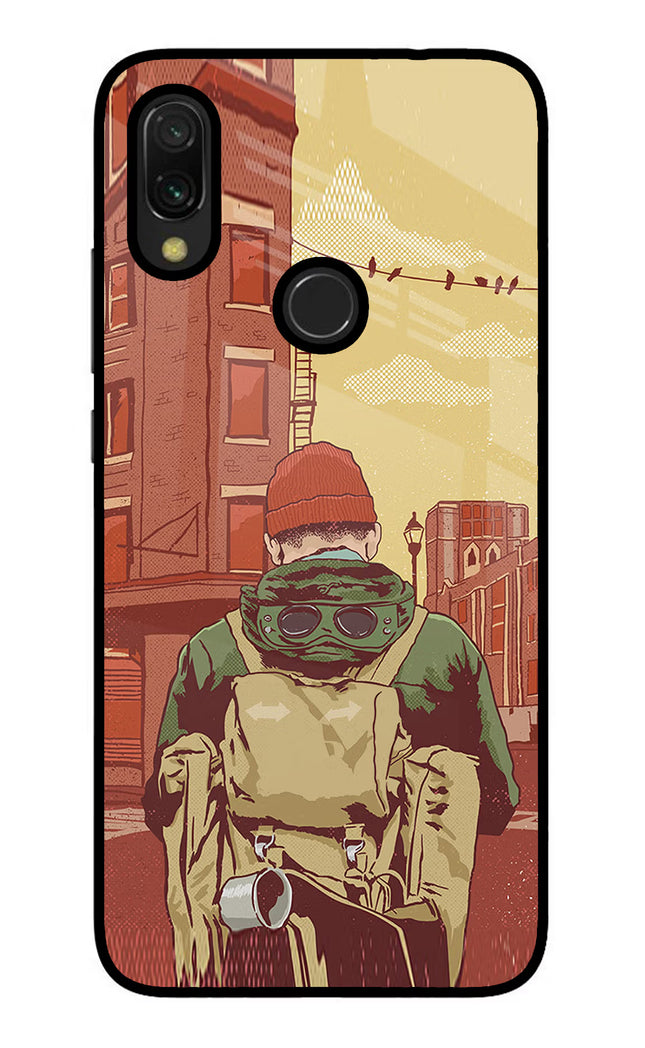 Adventurous Redmi Y3 Glass Case Back Cover by Casekaro