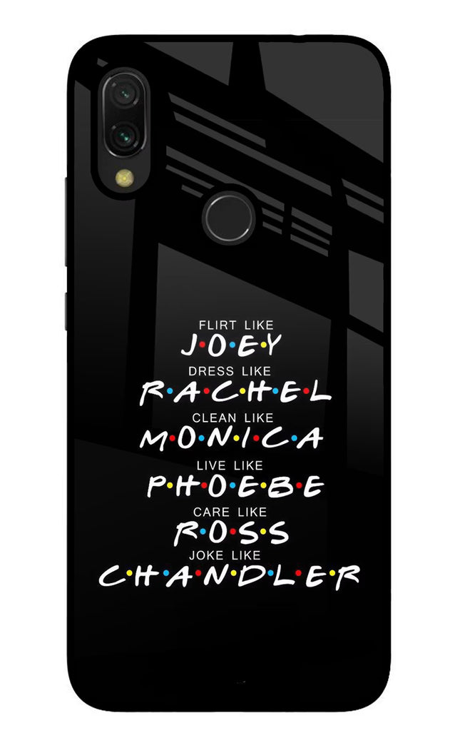 FRIENDS Character Redmi Y3 Glass Case Back Cover by Casekaro