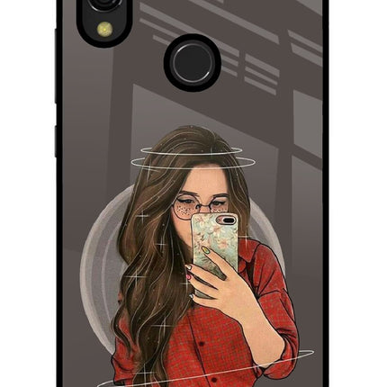 Selfie Queen Redmi Y3 Glass Case Back Cover by Casekaro