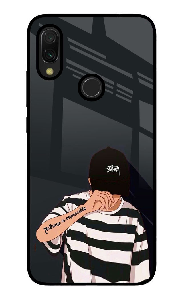 Aesthetic Boy Redmi Y3 Glass Case Back Cover by Casekaro