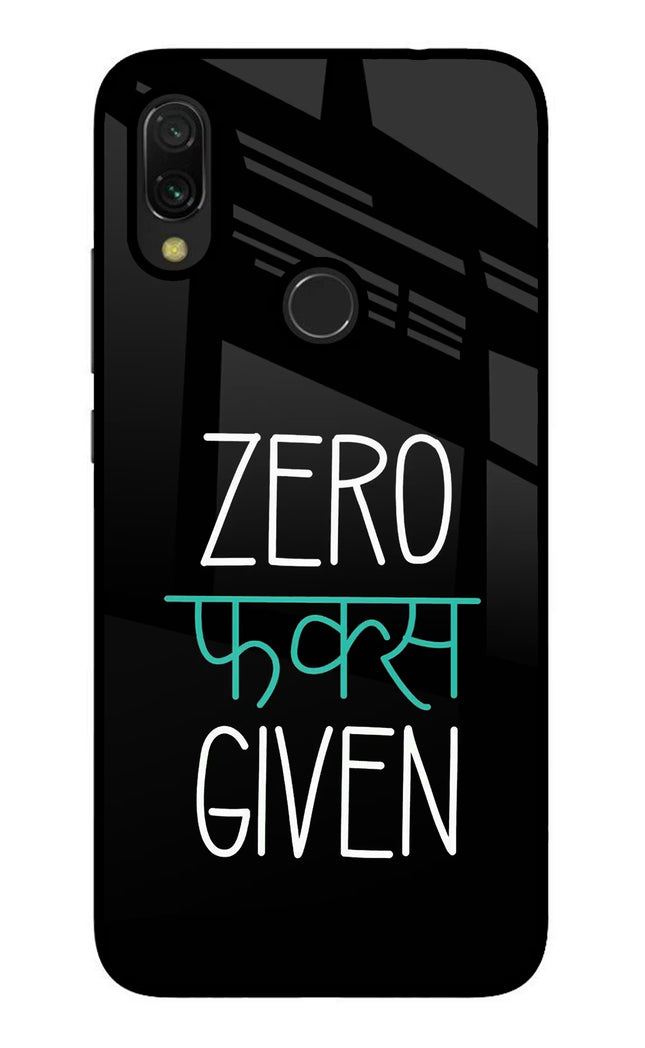 Zero Fucks Given Redmi Y3 Glass Case Back Cover by Casekaro