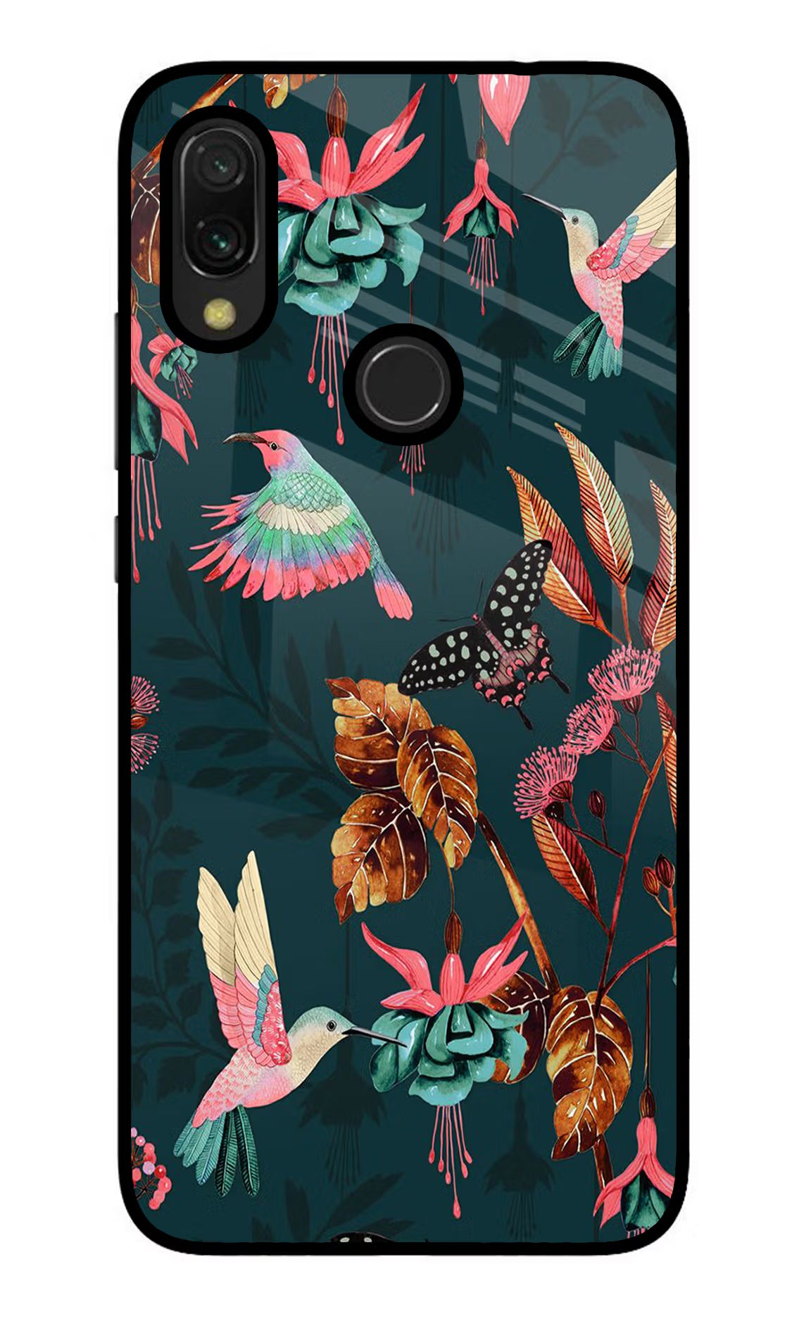 Birds Redmi Y3 Glass Case Back Cover by Casekaro