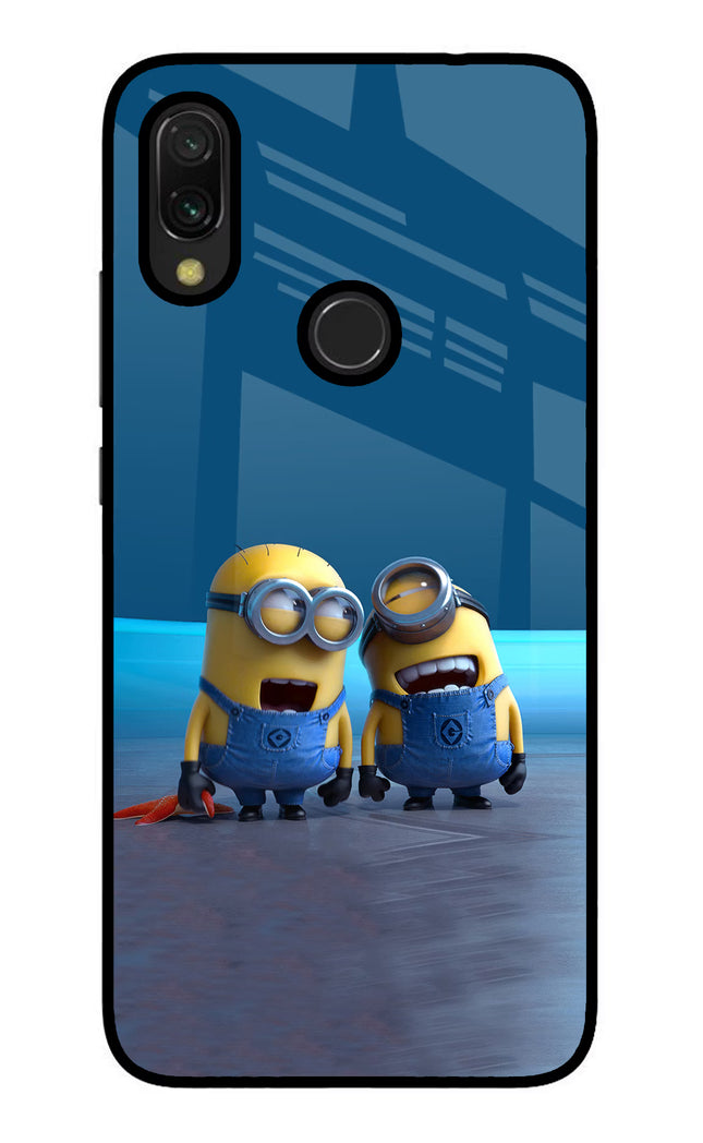 Minion Laughing Redmi Y3 Glass Case Back Cover by Casekaro