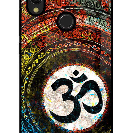 Om Cultural Redmi Y3 Glass Case Back Cover by Casekaro