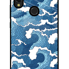 Blue Waves Redmi Y3 Glass Case
