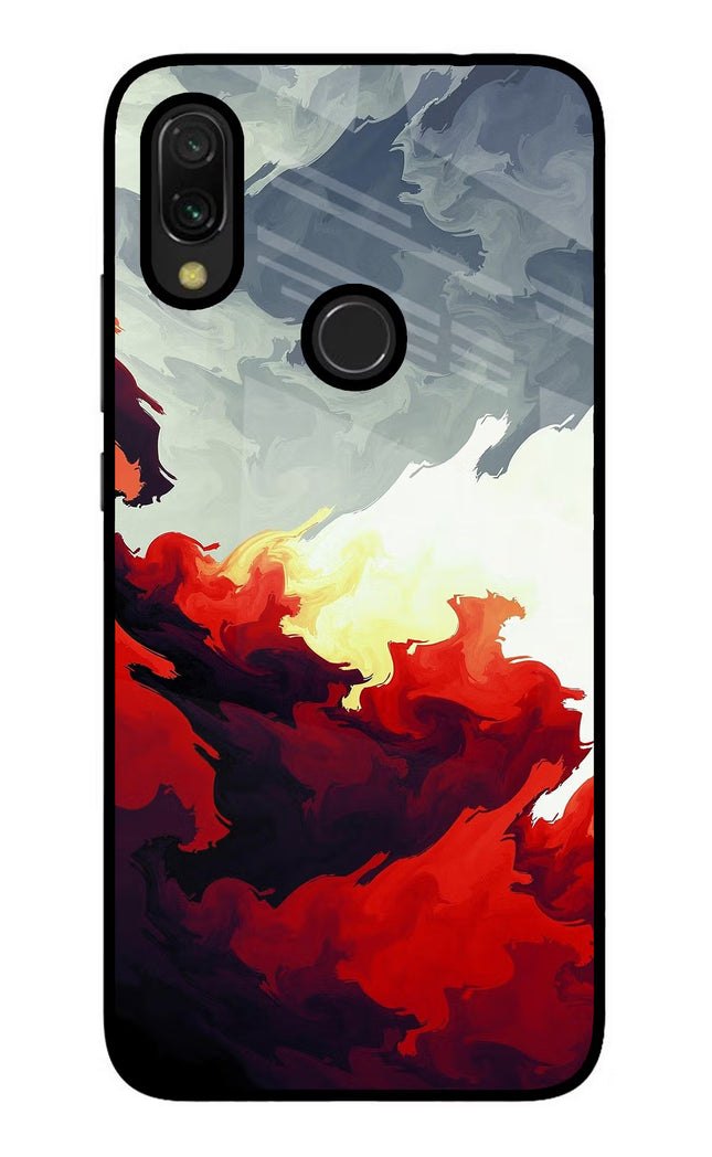 Fire Cloud Redmi Y3 Glass Case Back Cover by Casekaro