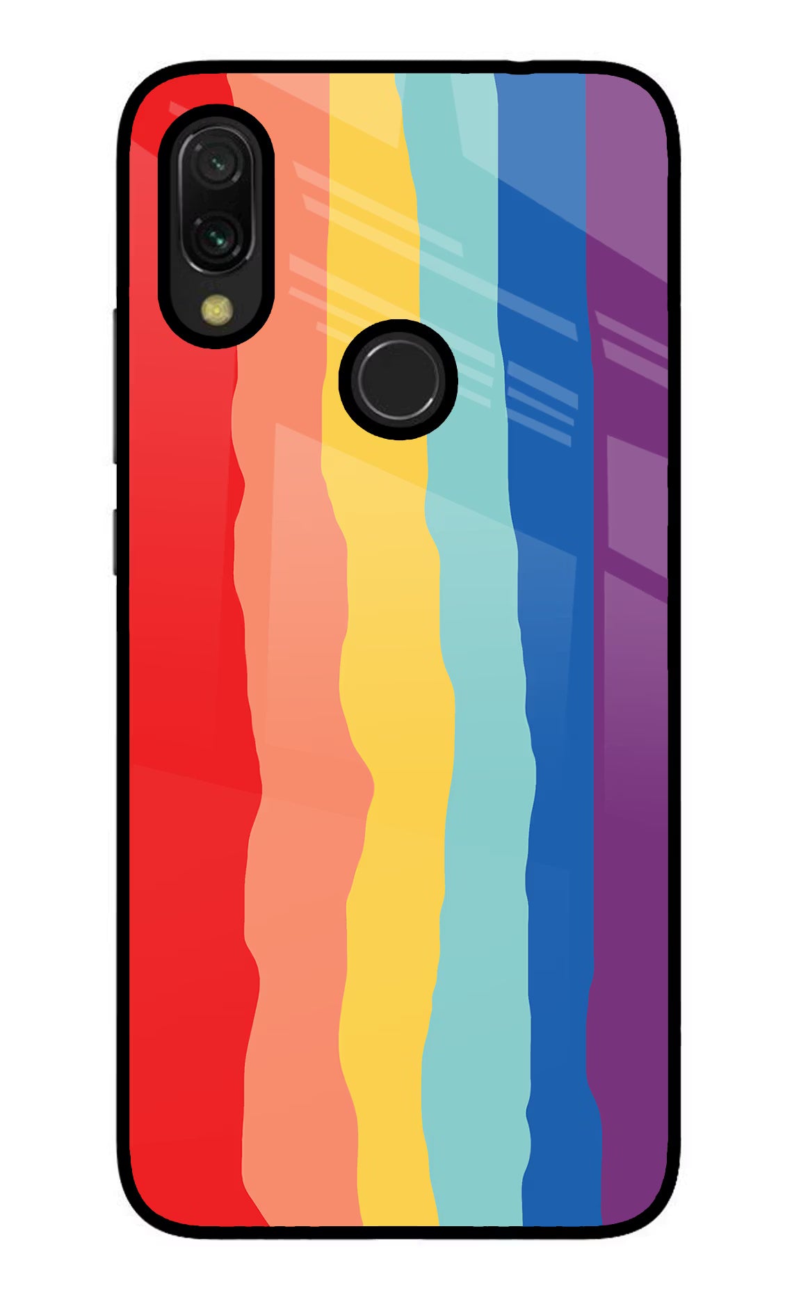 Rainbow Redmi Y3 Glass Case Back Cover by Casekaro