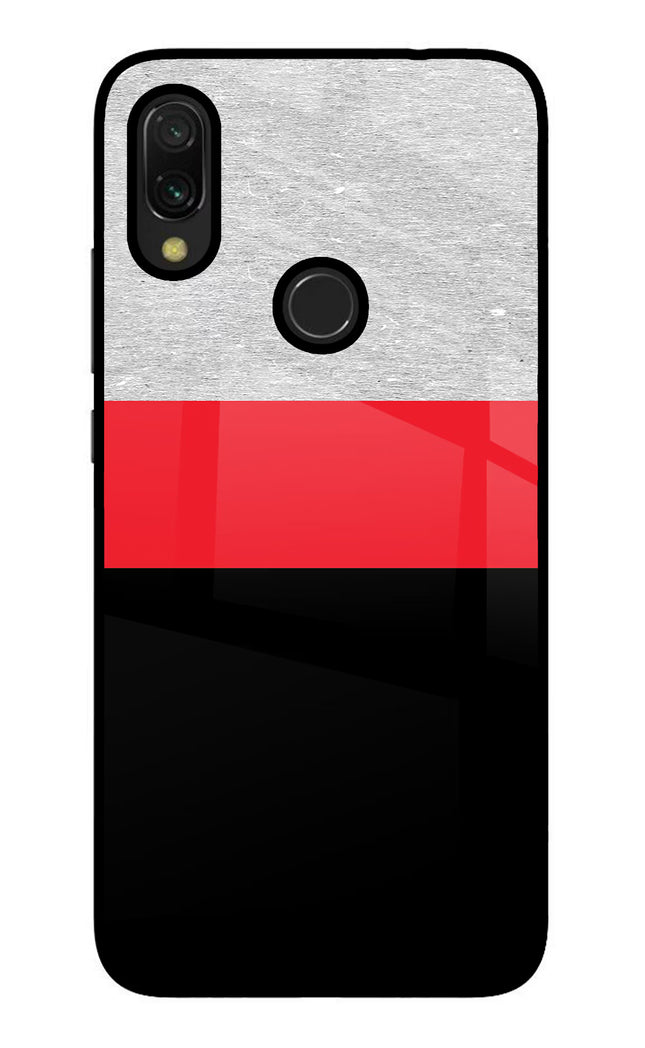 Tri Color Pattern Redmi Y3 Glass Case Back Cover by Casekaro