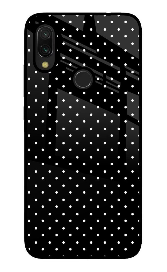 White Dots Redmi Y3 Glass Case Back Cover by Casekaro