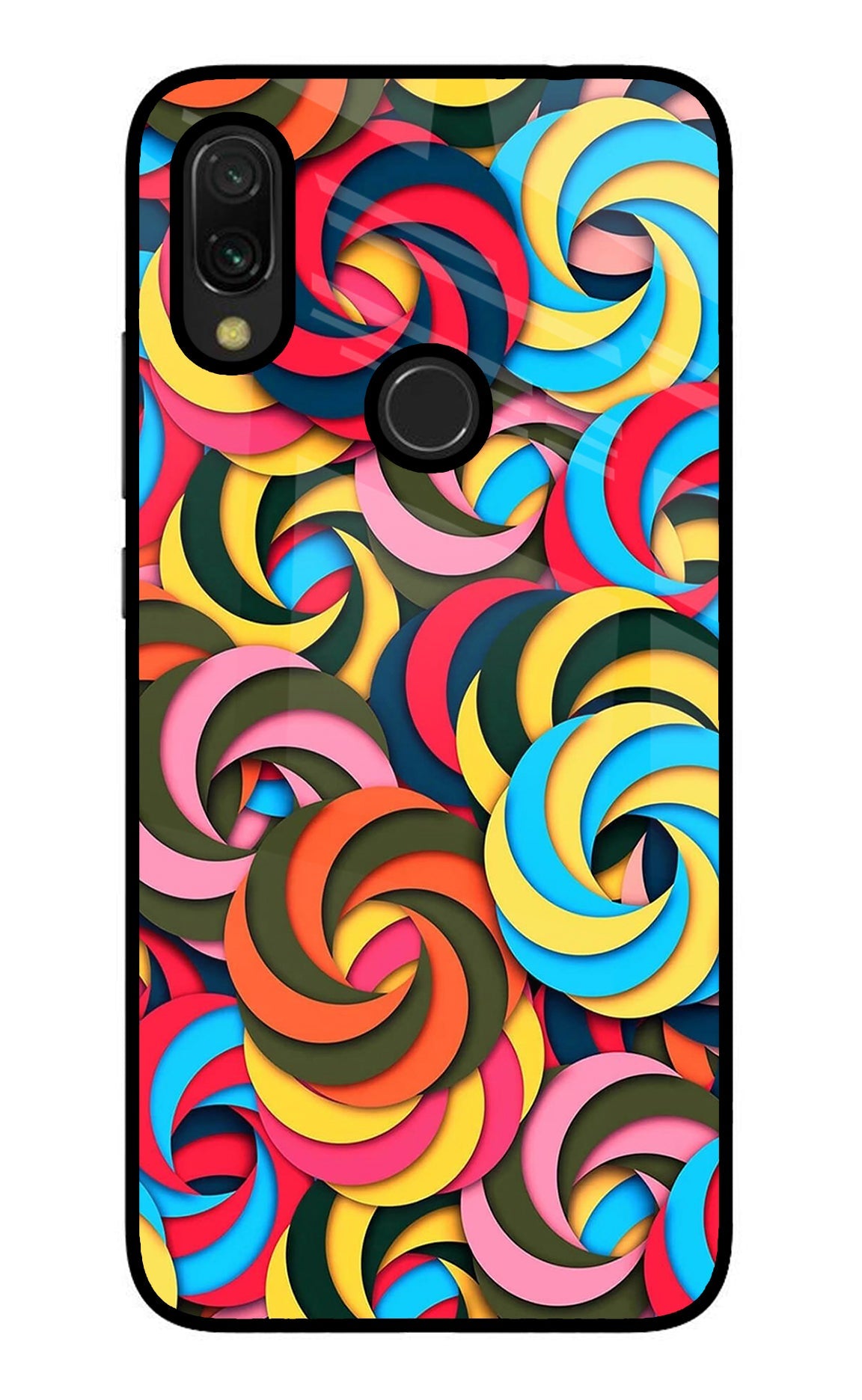 Spiral Pattern Redmi Y3 Glass Case