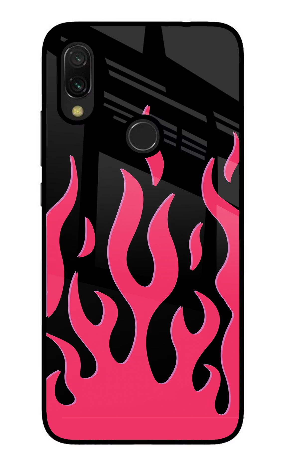 Fire Flames Redmi Y3 Glass Case