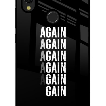 Again Again Gain Redmi Y3 Glass Case Back Cover by Casekaro